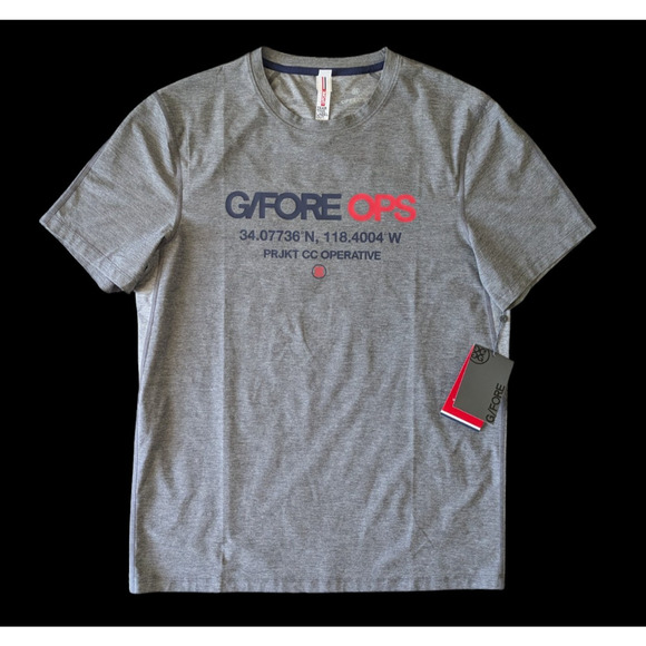 G/FORE Operative Ops Gray Tee T Shirt New Size Medium Mens Stretch Performance - Picture 1 of 7